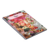 Niedlich Girly Spiral Notebook, Pink Ladys Floral Notizblock (Rechte Seite)