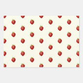Niedlich Girly Strawberry Pink Creme White Geschenkpapier Set (Vorderseite 3)