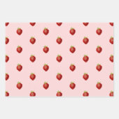 Niedlich Girly Strawberry Pink Creme White Geschenkpapier Set (Vorderseite)