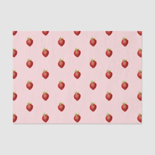 Niedlich Girly Strawberry Soft Pink Seidenpapier (Vorderseite)