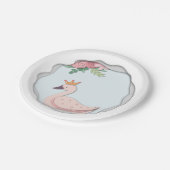 Niedlich Girly Swan Party Pappteller (Schrägansicht)