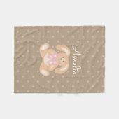 Niedlich Girly Sweet Adorable Baby Bunny Rabbit Ki Fleecedecke (Vorderseite (Horizontal))