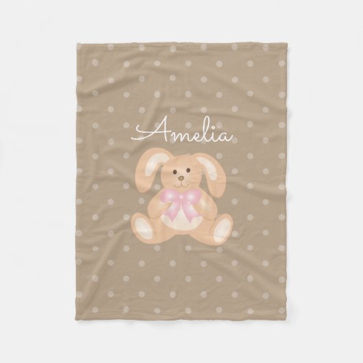 Niedlich Girly Sweet Adorable Baby Bunny Rabbit Ki Fleecedecke (Vorderseite)