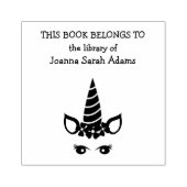 Niedlich Girly Unicorn Book Belongs Library Buchze Gummistempel (Prägung)