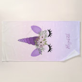 Niedlich Girly Unicorn Ombre Dots Strandtuch (Vorderseite)