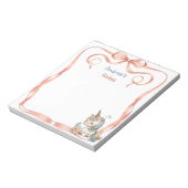 Niedlich Girly Unicorn Personalisiert Notepad Notizblock (Rotiert)