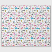 Niedlich Girly Unicorn Rainbow Hearts Whimsical Geschenkpapier (Flach)