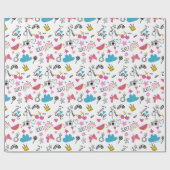 Niedlich Girly Unicorn Rainbow Hearts Whimsical Geschenkpapier (Flach)