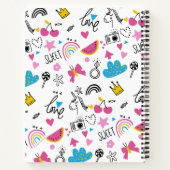 Niedlich Girly Unicorn Stars Rainbow Fun Vorname N Notizblock (Rückseite)