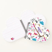 Niedlich Girly Unicorn Stars Rainbow Fun Vorname N Notizblock (Innenseite)