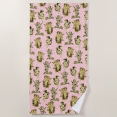Niedlich Girly Vintag Baby Cupid Angels Pink Strandtuch (Vorderseite)