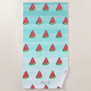 Niedlich Girly Watermelon Ombre - Personalisiert Strandtuch