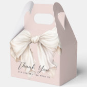 Niedlich Girly White Bow auf Pink Danke Geschenkschachtel (Vorderseite)