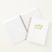 Niedlich Girly White Confetti Modernes Dankesjourn Notizblock (Innenseite)