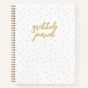 Niedlich Girly White Confetti Modernes Dankesjourn Notizblock