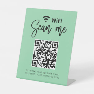 Niedlich Girly Wifi QR Code Salon Business Sockelschild