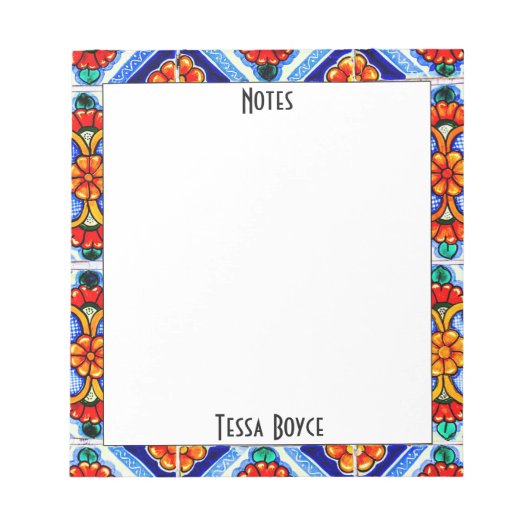 Niedlich Giro Colorful Abstrakt Art Mit Monogramm Notizblock (Vorderseite)