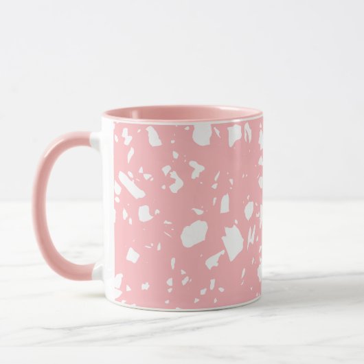 Niedlich Giro Pastel Rosa Abstrakt Terrazzo Tasse (Links)