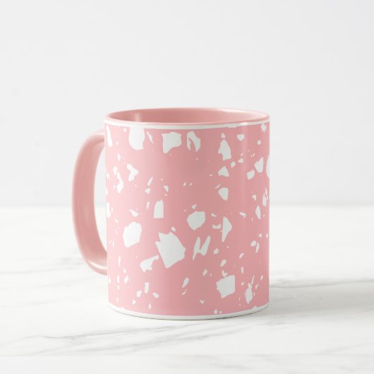 Niedlich Giro Pastel Rosa Abstrakt Terrazzo Tasse (Vorderseite Links)