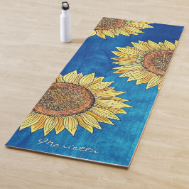 Niedlich Giro Rustic Boho Sonnenblume Personalisie Yogamatte