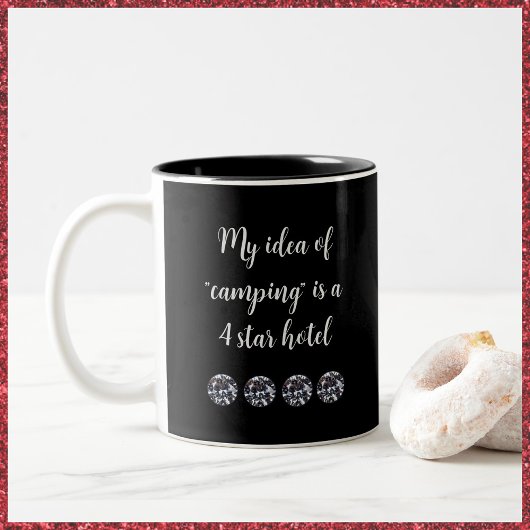 Niedlich Glam Girl Quote Camping Zweifarbige Tasse