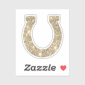 Niedlich Glam Girly Gold Glitzer Horseshoe Aufkleber (Blatt)