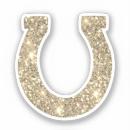 Niedlich Glam Girly Gold Glitzer Horseshoe Aufkleber