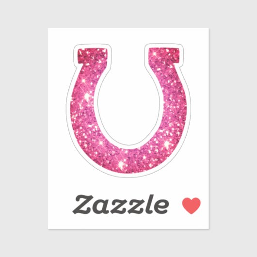 Niedlich Glam Girly Pink Glitzer Horseshoe Aufkleber (Blatt)