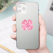 Niedlich Glam Girly Pink Glitzer Lucky Clover Aufkleber (Telefon)