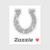 Niedlich Glam Girly Silver Glitzer Horseshoe Aufkleber (Blatt)