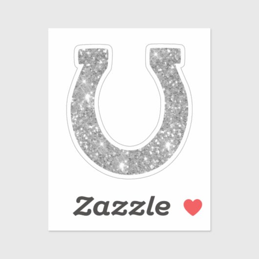 Niedlich Glam Girly Silver Glitzer Horseshoe Aufkleber (Blatt)
