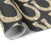 Niedlich Glam Horseshoe Gold Black Glitzer Geschenkpapier (Rolleneckpunkt)