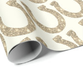 Niedlich Glam Horseshoe Gold Weißer Glitzer Geschenkpapier (Rolleneckpunkt)