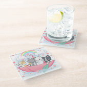 Niedlich Glasuntersetzer (Schrägansicht)