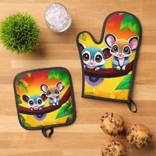 Niedlich Glider Friends Ofenhandschuh & Topflappen-Set