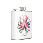 Niedlich Glitterie Octopus Custom Monogram Flachmann (Rechts)