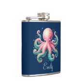 Niedlich Glitterie Octopus Custom Monogram Flachmann (Rechts)