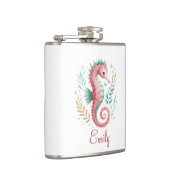 Niedlich Glitterie Seepferd Custom Monogram Flachmann (Rechts)