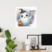 Niedlich Glittery Ghost Poster (Heimbüro)