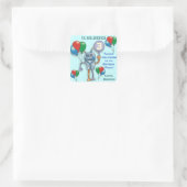 Niedlich Glossy Robot Personalisiert Party Sticker (Tasche)