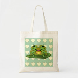 Niedlich & glücklich Frog Budget Tote Bag Tragetasche