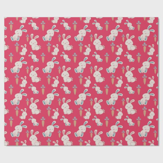 Niedlich & glücklich OsterBunnies Rot Geschenkpapier (Flach)
