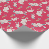 Niedlich & glücklich OsterBunnies Rot Geschenkpapier (Ecke)
