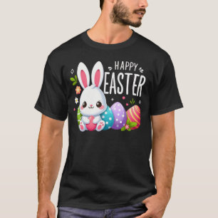 Niedlich, glücklich Osterhase T-Shirt