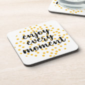 Niedlich, glücklich und inspirierend "Enjoy Every Getränkeuntersetzer (Linke Seite)