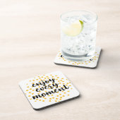 Niedlich, glücklich und inspirierend "Enjoy Every Getränkeuntersetzer (Rechte Seite)