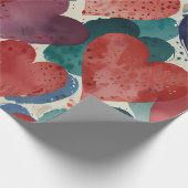 Niedlich glückliche Herzen Geschenkpapier (Ecke)