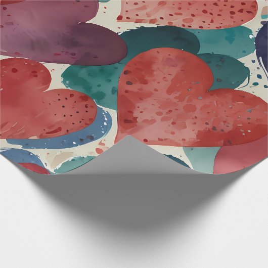 Niedlich glückliche Herzen Geschenkpapier (Ecke)