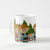 Niedlich glückliche Kinder Kaffeetasse (Vorderseite Links)