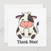Niedlich glückliche Kuh Farm Tier Moo! Dankeskarte (Vorne/Hinten)